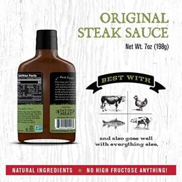 Rufus Teague Original Steak Sauce - Premium BBQ Flavor - 7 oz Bottle