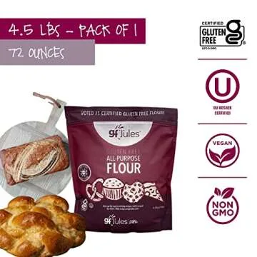 gfJules Certified Gluten Free All Purpose Flour | No Grit | Great Cup for Cup Baking Alternative to Regular Flour, Voted #1 by Gluten Free & Celiac Consumers, 4.5LB Pouch