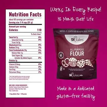 gfJules Certified Gluten Free All Purpose Flour | No Grit | Great Cup for Cup Baking Alternative to Regular Flour, Voted #1 by Gluten Free & Celiac Consumers, 4.5LB Pouch