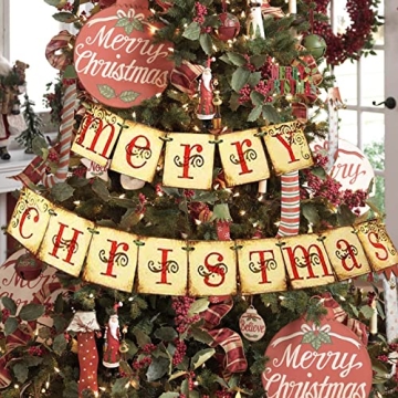Vintage Merry Christmas Banner for Holiday Decor