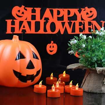 Tappovaly LED Tea Lights: 24 Orange Votive Candles