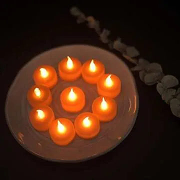 Tappovaly LED Tea Lights: 24 Orange Votive Candles