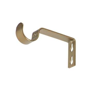 Ivilon Fixed Brackets for Curtain Rods - for 1 or 1 1/8 Inch Rods. Set of 2 - Warm Gold