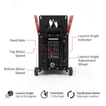 Nisplay Portable Tennis Ball Machine - 26lbs, 68MPH Speed, 80+ Balls for All Levels