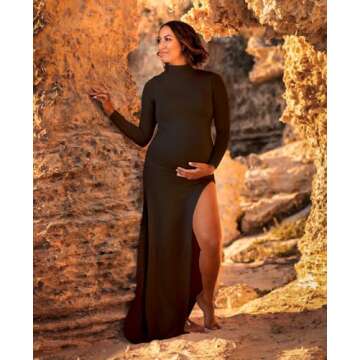 Elegant Maternity Long Sleeve Bodycon Dress for Events