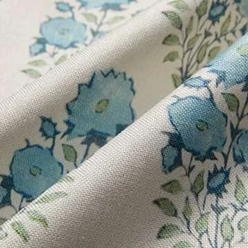 BLESFEST Pack of 2, Blue Floral Pillow Cover 18 x 18 Inch Mughal Flower Throw Pillow Cover Linen Farmhouse Pillow Case Cushion Covers for Sofa Couch Living Room