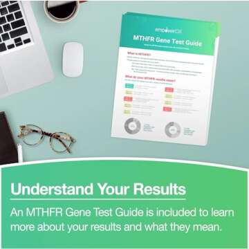 empowerDX MTHFR Gene Test Kit, Methylation Test, Easy at-Home Test Detects Presence of 677 and 1298 MTHFR Gene Variants, Ages 2+, Fast Results Within 6 Days