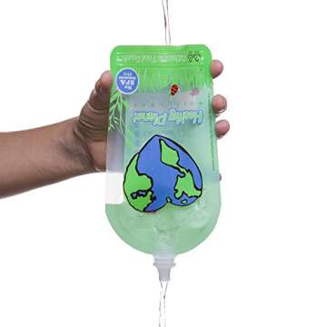 Healthy Planet Solutions Reusable Food Pouches Clear Plastic Storage | Washable Freezable Refillable Resealable | Double Leak Proof Zipper | Excellent Baby Food Storage