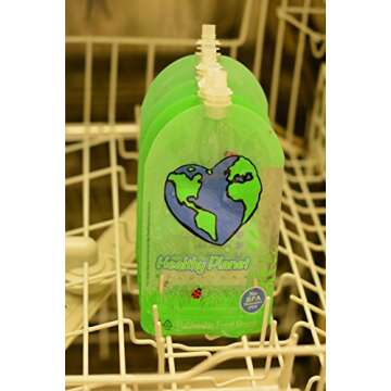 Healthy Planet Solutions Reusable Food Pouches Clear Plastic Storage | Washable Freezable Refillable Resealable | Double Leak Proof Zipper | Excellent Baby Food Storage