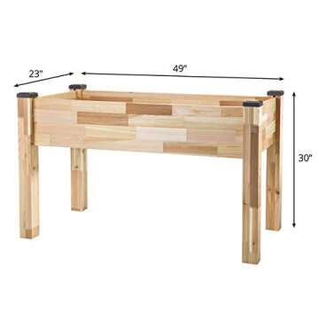 CedarCraft Elevated Cedar Planter (23" X 49" X 30") - Grow Fresh Vegetables, Herb Gardens, Flowers & Succulents. Beautiful Raised Garden Bed for a Deck, Patio or Yard Gardening. No Tools Required.