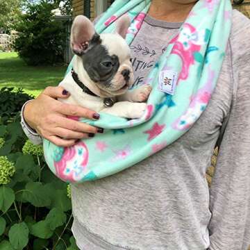 Critter Cuddler Small Animal Carrier and Bonding Pouch Anti-Anxiety Interactive Play Exercise Ring Therapeutic for Pet & Handler Dog Cat Hedgehog Puppy Travel Sling - Made in USA (Pink Polka Dot)
