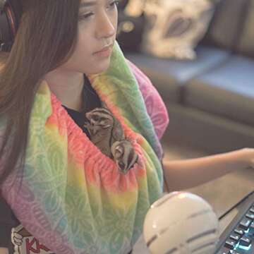 Critter Cuddler Small Animal Carrier and Bonding Pouch Anti-Anxiety Interactive Play Exercise Ring Therapeutic for Pet & Handler Dog Cat Hedgehog Puppy Travel Sling - Made in USA (Pink Polka Dot)