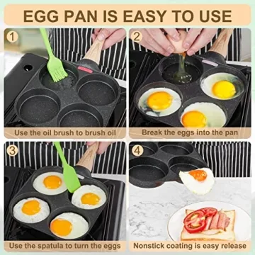 MyLifeUNIT Egg Frying Pan - Nonstick 4-Cup Breakfast Essential