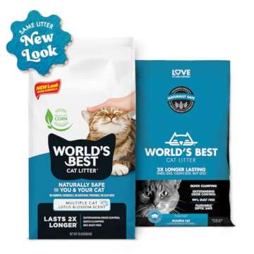 WORLD'S BEST CAT LITTER Multiple Cat Lotus Blossom Scented 32-Pounds - Natural Ingredients, Quick Cl...