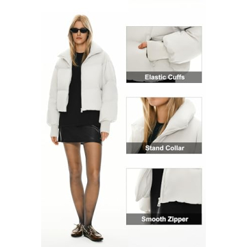 Orolay Women's Winter Cropped Puffer Jacket Warm Stylish