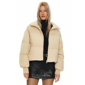 Orolay Women's Winter Cropped Puffer Jacket Warm Stylish