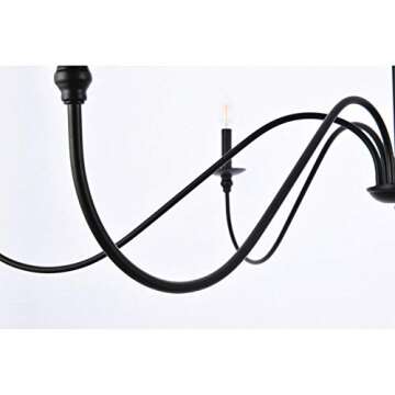 Stylish 6 Light Matte Black Chandelier for Modern Homes