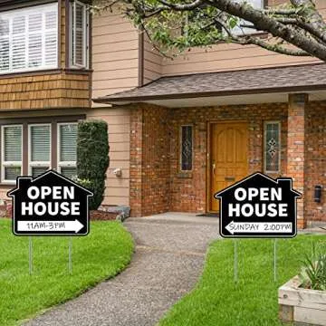 Queekay 5 Pack Open House Yard Signs with Durable Stakes