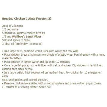 Wellbee's Red Lentil Flour, Organic, Gluten Free, Vegan, SCD Approved - Pre-soaked & Pre-rinsed - Flour Alternative - 1 LB - High Protein