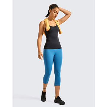 CRZ YOGA Women's Seamless Workout Tank Tops with Built-in Bra