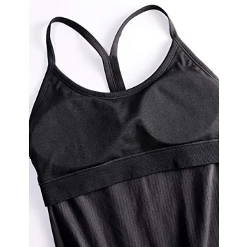 CRZ YOGA Women's Seamless Workout Tank Tops with Built-in Bra