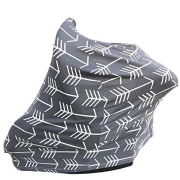 Versatile Nursing Cover for Babies - Stylish Grey Arrow Design