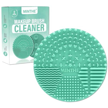 MINTHE Makeup Brush Cleaner Mat - 2 Pack Silicone Essential