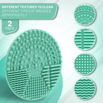 MINTHE Makeup Brush Cleaner Mat - 2 Pack Silicone Essential