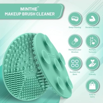 MINTHE Makeup Brush Cleaner Mat - 2 Pack Silicone Essential