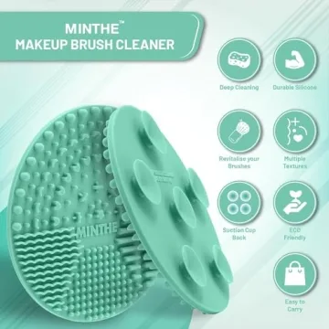MINTHE Makeup Brush Cleaner Mat - 2 Pack Silicone Essential