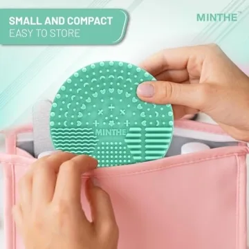 MINTHE Makeup Brush Cleaner Mat - 2 Pack Silicone Essential