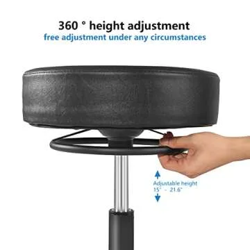 Swivel Rolling Stool Chair Aesthetic Work Chair Stool for Spa Massage Manicure Shop Larger Seat Heavy Duty (400lb Load Capacity)