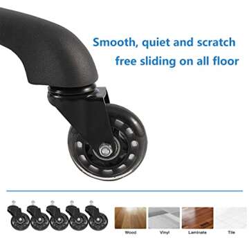 Swivel Rolling Stool Chair Aesthetic Work Chair Stool for Spa Massage Manicure Shop Larger Seat Heavy Duty (400lb Load Capacity)