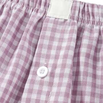 Women Y2k Pajamas Shorts Micro Button Boxers Elastic Waist Cute Pj Bottoms Summer Plaid Lounge Short...