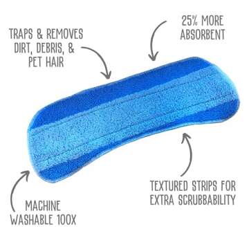 Quick Shine Spray Mop Kit with 1 Mop Pad & 1 Multi-Surface Floor Cleaner 16oz | Mop maneuvers under & around furniture for Easy Cleaning | No Batteries Required | Refillable Cleaning Cartridge