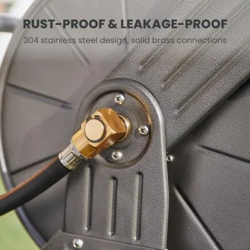 Heavy Duty Metal Garden Hose Reel Cart with Wheels 200 ft