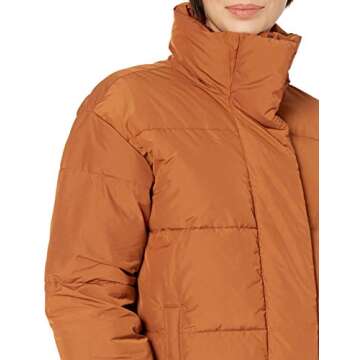 Amazon Essentials Women's Short Puffer Jacket in Caramel