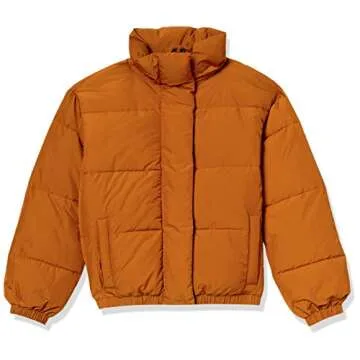 Amazon Essentials Women's Short Puffer Jacket in Caramel