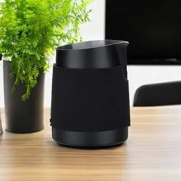 Normcore Handleless Milk Pitcher with Sharp Spout - Espresso Steaming Pitcher - 18/8 Stainless Steel Milk Frothing Jug, Black Non-Stick - Premium Barista Tools - Black - 15.2 oz (450 ml)