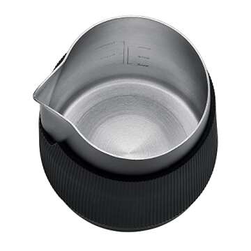 Normcore Handleless Milk Pitcher with Sharp Spout - Espresso Steaming Pitcher - 18/8 Stainless Steel Milk Frothing Jug, Black Non-Stick - Premium Barista Tools - Black - 15.2 oz (450 ml)