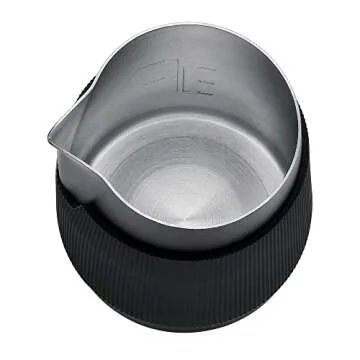 Normcore Handleless Milk Pitcher with Sharp Spout - Espresso Steaming Pitcher - 18/8 Stainless Steel Milk Frothing Jug, Black Non-Stick - Premium Barista Tools - Black - 15.2 oz (450 ml)