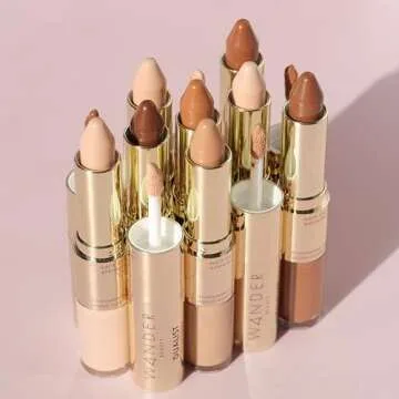 Wander Beauty Dualist Matte and Illuminating Concealer Makeup - Light - Dual-Ended Matte Concealer Stick + Liquid Concealer - Full Coverage Concealer Brightens, Firms & Hydrates Under Eyes -0.28 fl oz
