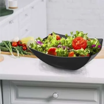R-kay 6 Pack Square Black Serving Bowls for All Occasions