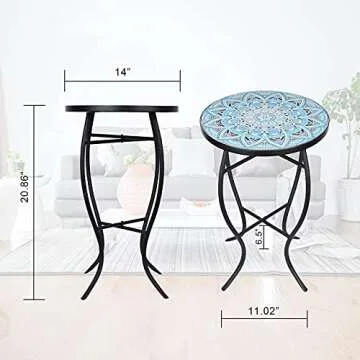 Vipush Mosaic Outdoor Side Table for Every Space