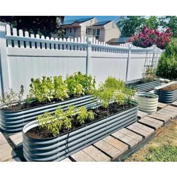 Vego Garden Bed Kit 17" Tall, 8ft x 2ft Modern Gray