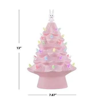 Mr. Cottontail 13 Inch LED Ceramic Easter Tree