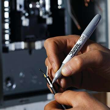 Sharpie Metallics Permanent Markers, Fine Tip, Assorted Colors, 6 Pack