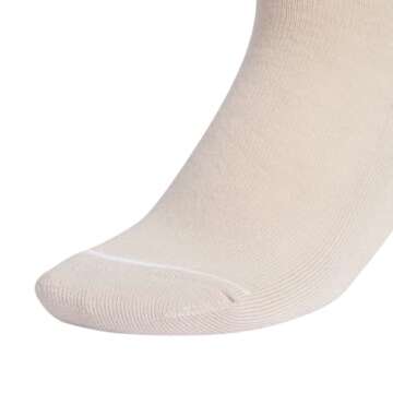 adidas Women's 3-Stripe Crew Socks (3-Pair) with Arch Compression, Wonder Beige/White/Alumina Heather, Medium