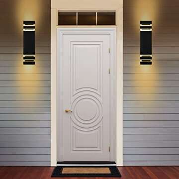 2 Pack Outdoor Wall Light, Wall Sconce Waterproof Porch Light, 8W Light Fixtures,800Lumen Outdoor Lighting,3000K Led Wall Light Sconce,Up Down Light,Black Modern Wall Sconce for Porch Patio Garage