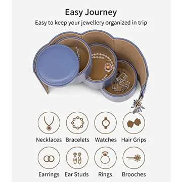 Vlando Christmas Gifts for Mom, Women, Wife - Travel Jewelry Oragnizer, 3-Layer Jewelry Storage Box,...